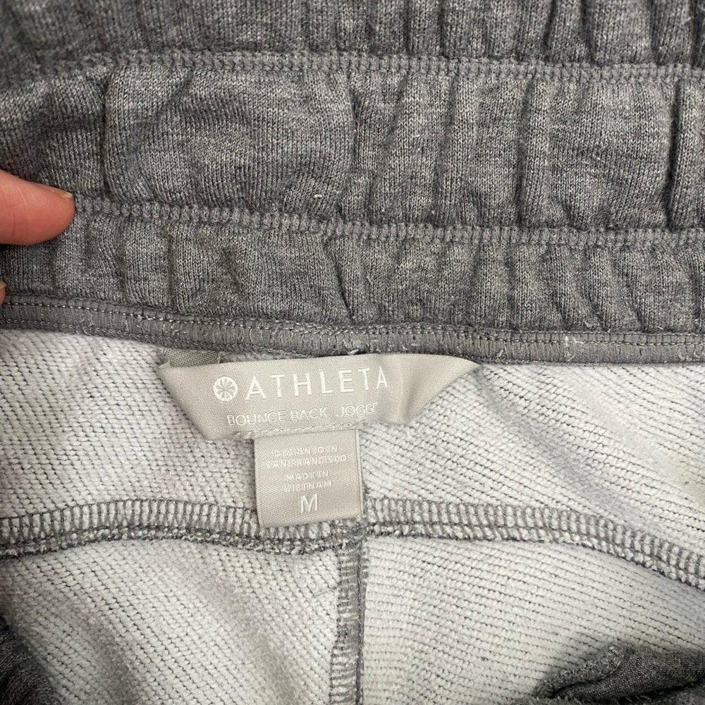 Athleta Womens Bounce Back Gray Jogger Sweatpants with Zip Pocket | Medium - Picture 5 of 10